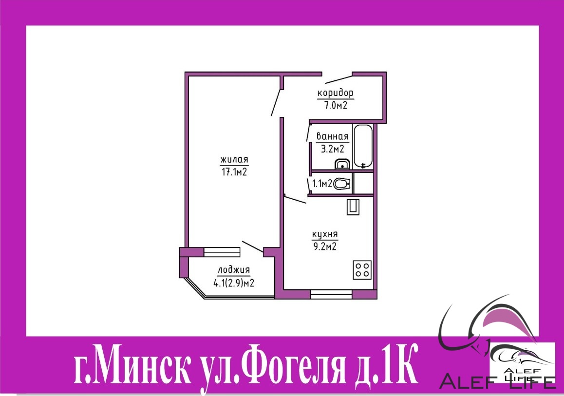 Продается 1-комнатная квартира с видом на хвойный лес, ул.Фогеля в г.Минске.  - ALEF